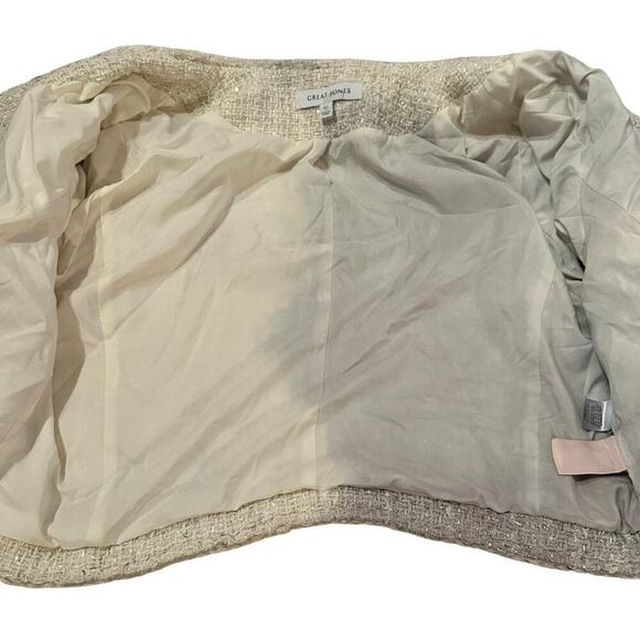 RTR Great Jones Cream Tweed Button Front Tweed Cropped‎ Jacket Sz 10 - Picture 5 of 11